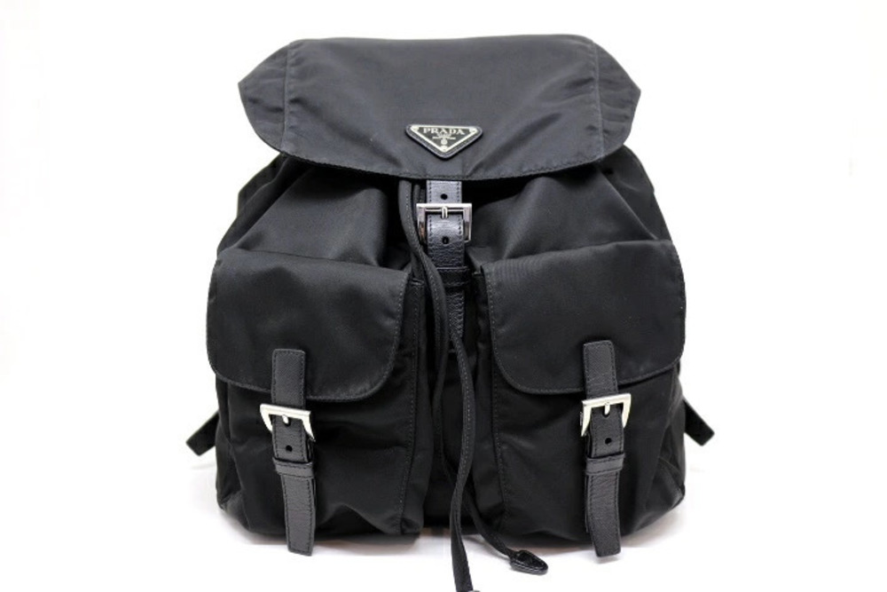 Prada Bag Backpack Black Saffiano Nero Black
